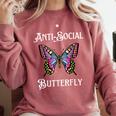Antisocial Butterfly Aesthetic Introvert For Women Men Comfort Colors Sweatshirt Crimson