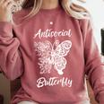 Antisocial Butterfly Introvert Anti Party People Comfort Colors Sweatshirt Crimson