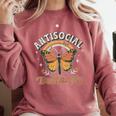 Antisocial Butterfly Tee For Introvert Men Women Girls Comfort Colors Sweatshirt Crimson