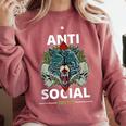 Antisocial Introvert I Like Being Alone Comfort Colors Sweatshirt Crimson