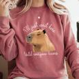 Antisocial Introvert Capybara Sarcastic Humor Comfort Colors Sweatshirt Crimson