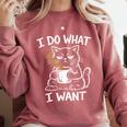 Antisocial Introvert Cat Coffee Sarcastic Attitudes Graphic Comfort Colors Sweatshirt Crimson