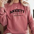 Anxiety University Anxious Antisocial Introvert Comfort Colors Sweatshirt Crimson