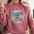 Anxious But Cute Introvert Floral Social Anxiety Comfort Colors Sweatshirt Crimson