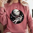 Astronaut Aesthetic Holding Moon Balloon Planets Introvert Comfort Colors Sweatshirt Crimson