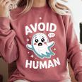 Avoid Humans Cute Kawaii Pastel Ghost Introvert Saying Comfort Colors Sweatshirt Crimson Avoid Humans Cute Kawaii Pastel Ghost Introvert Saying Comfort Colors Sweatshirt Crimson