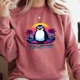 Awkward But Loyal Penguin Synthwave Vapowave Introvert Comfort Colors Sweatshirt Crimson