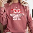 Awkwardly Social Socially Awkward Anxious Introverts Comfort Colors Sweatshirt Crimson