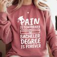 Bachelor Degree Graduation Comfort Colors Sweatshirt Crimson