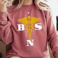 Bachelor Of Science Nursing Graduation Comfort Colors Sweatshirt Crimson