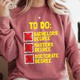 Bachelors Masters Doctorate Degree DR PHD Graduation Comfort Colors Sweatshirt Crimson
