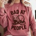 Bad At People Ferret Introvert Saying Slogan Comfort Colors Sweatshirt Crimson Bad At People Ferret Introvert Saying Slogan Comfort Colors Sweatshirt Crimson
