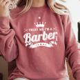 Barbershop Barber School Graduation Shirt Comfort Colors Sweatshirt Crimson