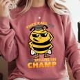 Bees They Call Me The Spelling Bee Champ Graduation Comfort Colors Sweatshirt Crimson