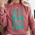 Best Dog Walker Ever Graduation New Shirt Dog Lover Comfort Colors Sweatshirt Crimson