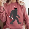 Bigfoot Graduate Shirt Cute Sasquatch Graduation Comfort Colors Sweatshirt Crimson