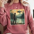 Bigfoot Sasquatch Alien Spaceship UFO Introvert Bruh Comfort Colors Sweatshirt Crimson Bigfoot Sasquatch Alien Spaceship UFO Introvert Bruh Comfort Colors Sweatshirt Crimson