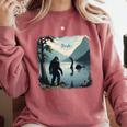 Bigfoot Sasquatch & Loch Ness Monster Introvert Bruh Comfort Colors Sweatshirt Crimson Bigfoot Sasquatch & Loch Ness Monster Introvert Bruh Comfort Colors Sweatshirt Crimson