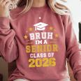 Bruh I'm A Senior Class Of 2026 Graduation School Comfort Colors Sweatshirt Crimson