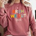 Bruh We Out Seniors Graduation Senior Graduate Comfort Colors Sweatshirt Crimson