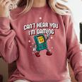 Cant Hear You Im Gaming Introvert Gamer Antisocial Raglan Baseball Tee Comfort Colors Sweatshirt Crimson