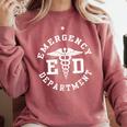 Care Giver RN Emergency Nurse Graduation ED Techs Department Comfort Colors Sweatshirt Crimson