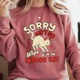 Cat Lover Sorry Cant Go Im An Indoor Introvert Cat Mom Comfort Colors Sweatshirt Crimson