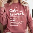 Cat-Trovert Definition Cat Introvert Pet Lover Comfort Colors Sweatshirt Crimson