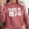 Class Of 1974 High School College Graduation Reunion Comfort Colors Sweatshirt Crimson