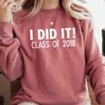 I Did It Class Of 2018 Senior Graduation Shirt Comfort Colors Sweatshirt Crimson