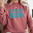 Class Of 2019 High School Graduation Teal Senior Comfort Colors Sweatshirt Crimson