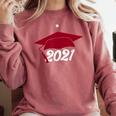 Class Of 2021 Burgundy Regalia Graduation Comfort Colors Sweatshirt Crimson