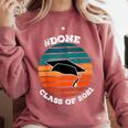 Class Of 2021 Done Senior Graduation Retro Sunset Comfort Colors Sweatshirt Crimson