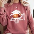 Class 2021 Graduation Senior Basketball Player Comfort Colors Sweatshirt Crimson