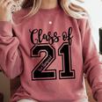 Class Of 2021 Senior 21 Cool Graduation Comfort Colors Sweatshirt Crimson