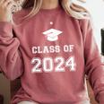 Class Of 2024 Graduation Comfort Colors Sweatshirt Crimson