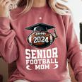 Class Of 2024 Graduation Senior Football Mom 2024 Comfort Colors Sweatshirt Crimson