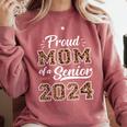 Class Of 2024 Proud Mom Of Senior Class 24 Graduation Comfort Colors Sweatshirt Crimson