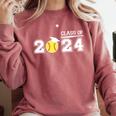 Class Of 2024 Senior Softball Player Graduation Comfort Colors Sweatshirt Crimson