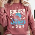 Class Of 2025 Hockey Senior Graduation Graduate Grad Comfort Colors Sweatshirt Crimson