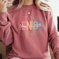 Class Of 2025 Senior 2025 Graduation Leopard Retro Rainbow Comfort Colors Sweatshirt Crimson