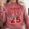 Class Of 2025 Senior 2025 Graduation Red Raglan Baseball Tee Comfort Colors Sweatshirt Crimson