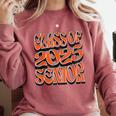 Class Of 2025 Senior Orange And Student Graduation Comfort Colors Sweatshirt Crimson