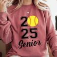 Class Of 2025 Softball Senior Graduation Graduate Women Comfort Colors Sweatshirt Crimson