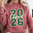 Class Of 2026 Graduation Varsity Green And On The Back Comfort Colors Sweatshirt Crimson