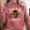 Class Of 2026 Highland Cow Senior Graduation School Pride Comfort Colors Sweatshirt Crimson