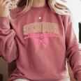 Class Of 2026 Pink Coquette Bow Senior Graduation Comfort Colors Sweatshirt Crimson