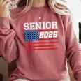 Class Of 2026 Senior Back To School American Flag Graduation Comfort Colors Sweatshirt Crimson