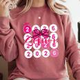 Class Of 2026 Senior Coquette Pink Bow Graduation Family Premium Tri-Blend Comfort Colors Sweatshirt Crimson