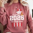 Class Of 2026 Senior Graduation American Flag Senior 2026 Comfort Colors Sweatshirt Crimson
